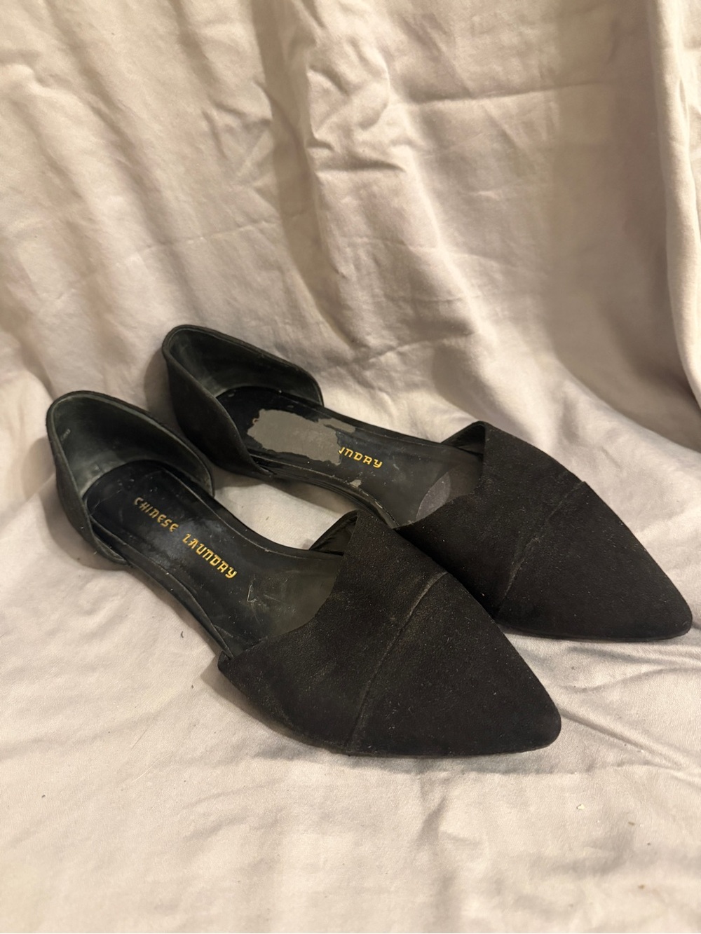 Chinese Laundry Black Pointed Ballet Flats Toe D'Orsay Flats size 8